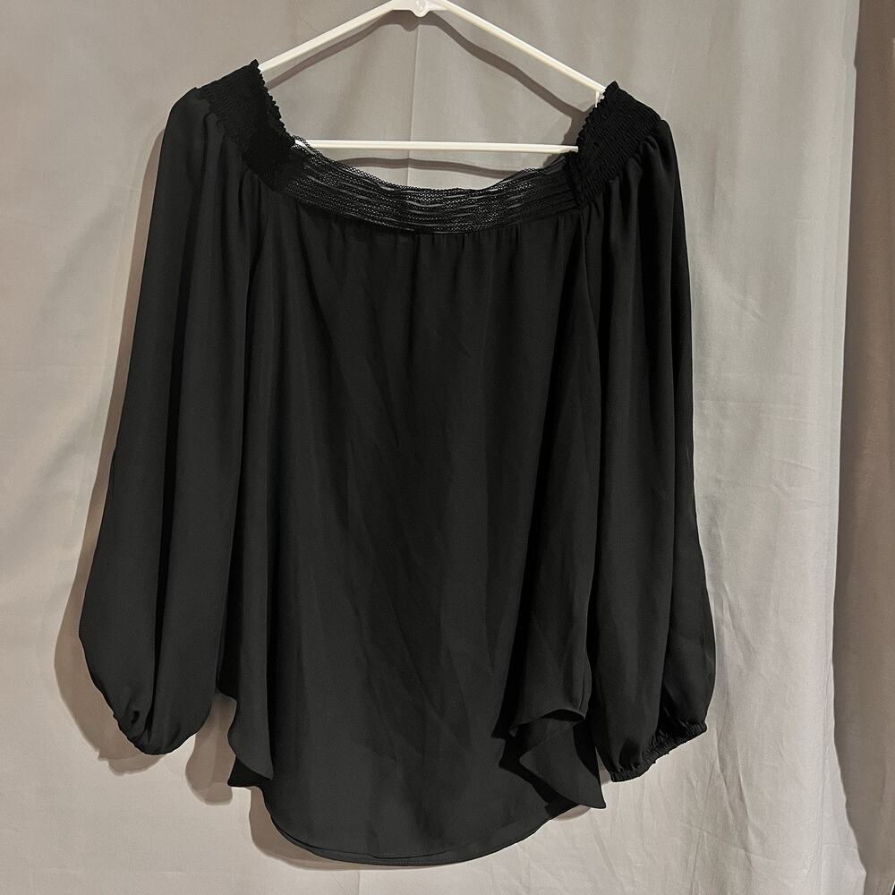 Atina Cristina black blouse off-the-shoulder top Size M/L TG2056